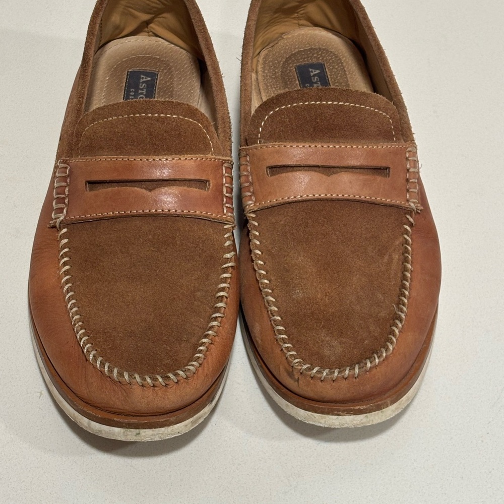 Aston Grey Collection Scadicci Penny Loafers Brown Mens Size 9